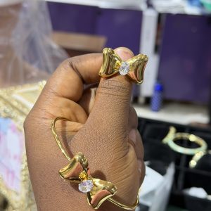 Bow tie bracelet and ring