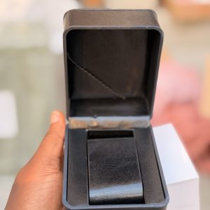 Black leather watch box