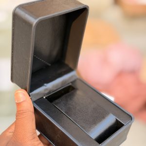 Black leather watch box