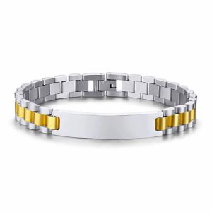 12mm engraved 2 toned bracelet with paper box