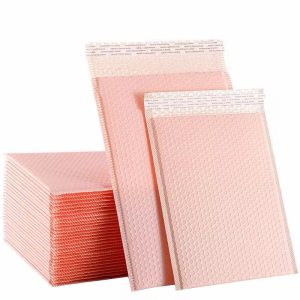 A dozen of Peach Big sized poly bubble mailers