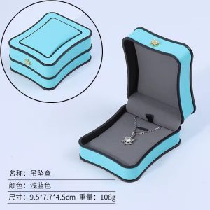 Luxury blue necklace leather box