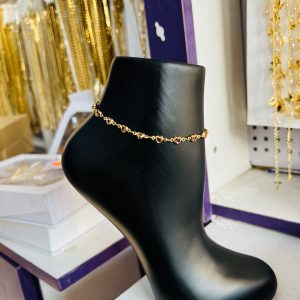 Pink love gold anklet