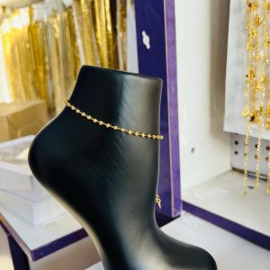 Gold ball anklet