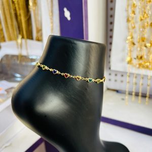 Multi colored love anklet