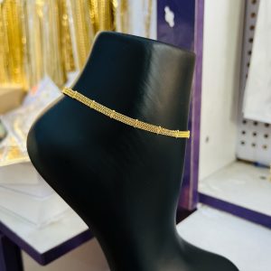 3 flat gold anklet