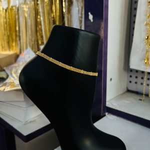 3 flat gold anklet