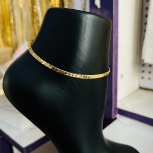 Flat gold anklet