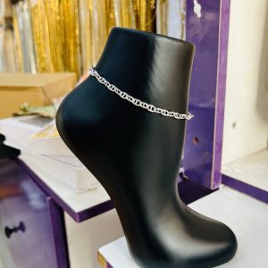 Silver twisted anklet