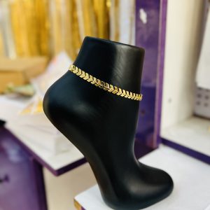 Gold v shape anklet