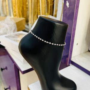 Silver ball anklet