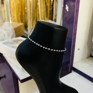Silver ball anklet