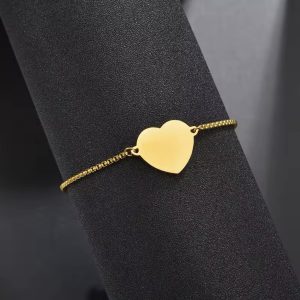 Engraved gold love bracelet with paper box