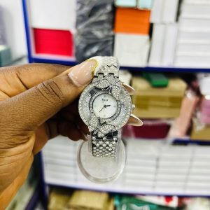 Dior silver stoned watch