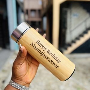 Engraved wooden water bottle