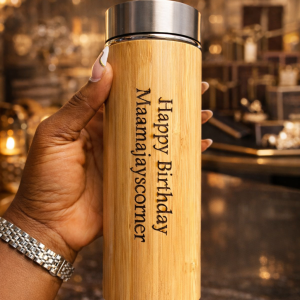 Engraved wooden water bottle