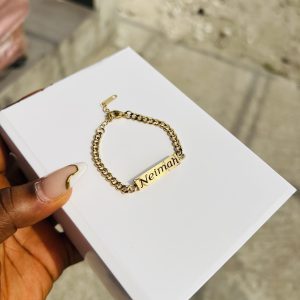 Engraved gold Baby bracelet