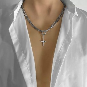 Urban chain cross necklace