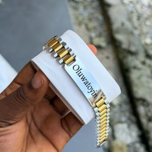Engraved 15mm 2 toned bracelet