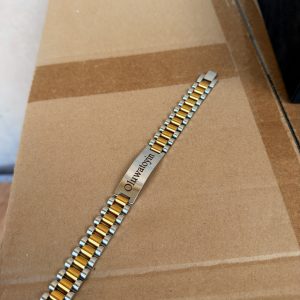 Engraved 15mm 2 toned bracelet