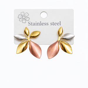 Stainless steel 2 tone earrings
