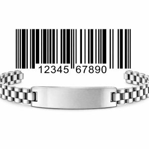 Back barcode 12mm silver bracelet with box