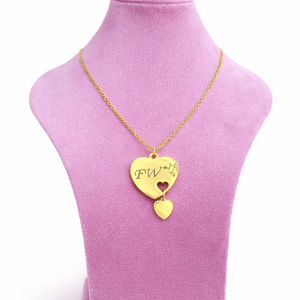 Engraved love dropping female necklace