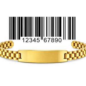 Back barcode 12mm Gold bracelet with box