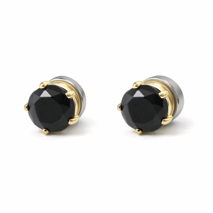 Magnetic small gold black earrings