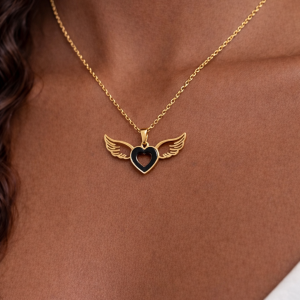 Black winged necklace