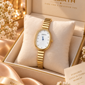 Rebirth gold white face watch