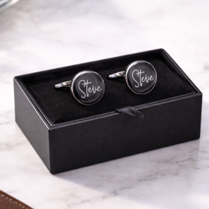 Leather cufflinks box
