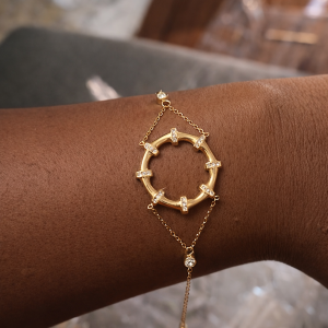 Stoned steel bracelet