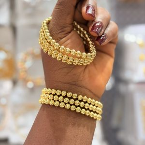 3 in 1 gold beaded bracelet