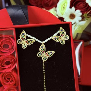 Multi colored Pearls butterfly zirconia