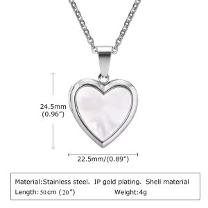 Silver heart locket necklace with paper box