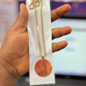 Engraved circle necklace with box