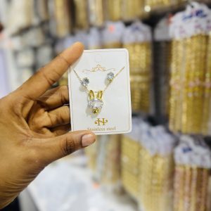 Steel Gold Teddy Head Set