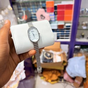 Silver stoned face rebirth watch