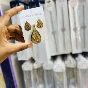 Steel Pendant and Earring