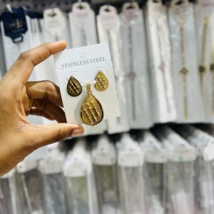 Steel Pendant and Earring