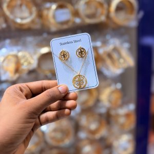 Steel Gold flower set