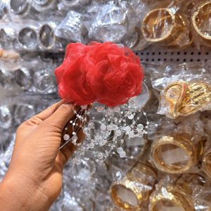 Red Pearl Flower Earrings