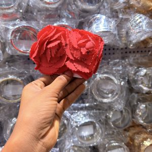 Red Shiny Flower Earrings