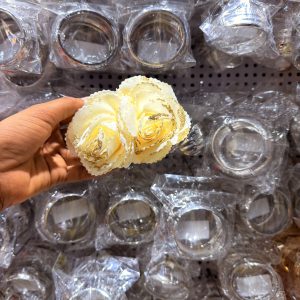 Gold Shiny Flower Earrings