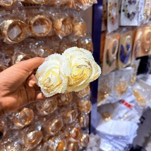 Gold Shiny Flower Earrings