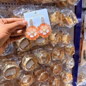 Paparazzi Orange Sunflower Earrings