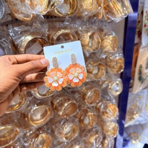 Paparazzi Orange Sunflower Earrings