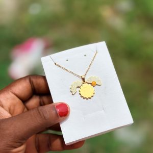 Engraved Sunflower necklace 003