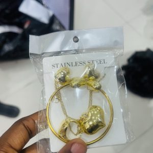 Heart  shape gold fashion set